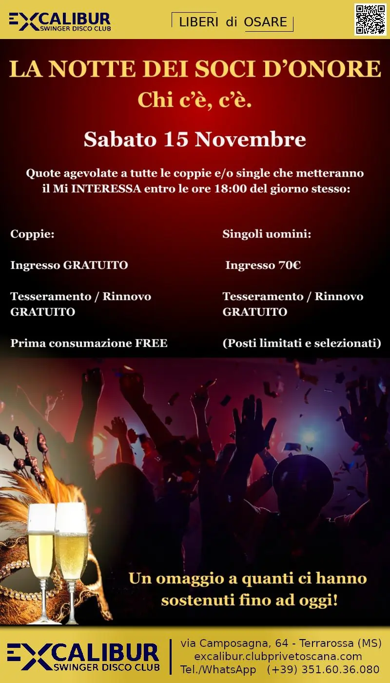 Événement au EXCALIBUR Swinger Club Privé