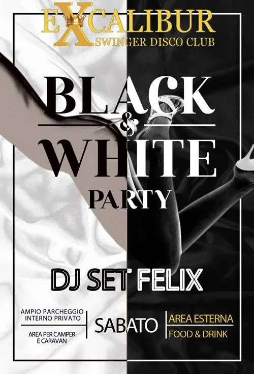 Swinger club prive evento Black & White Night Party