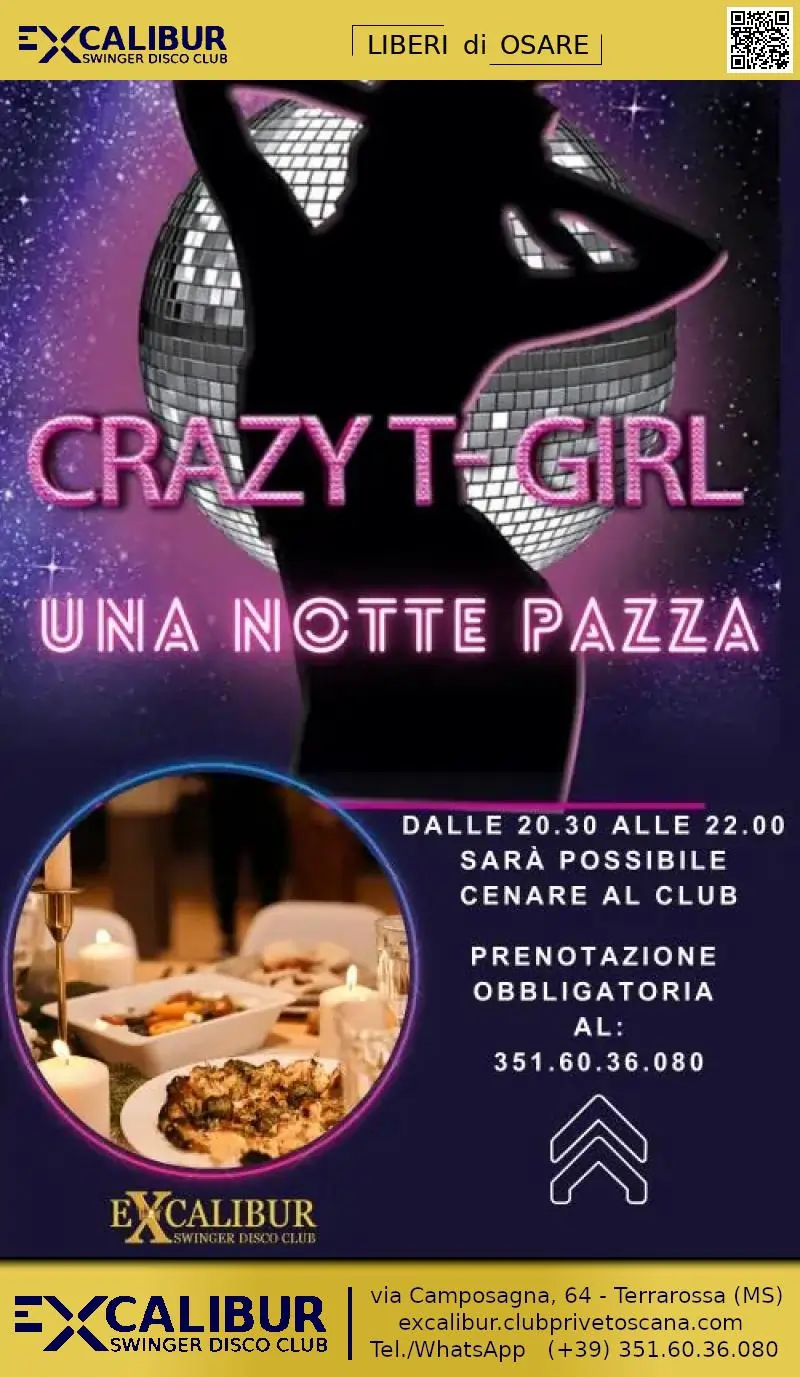 Swinger club prive evento Crazy Girl: La Pazza Notte T-Girl